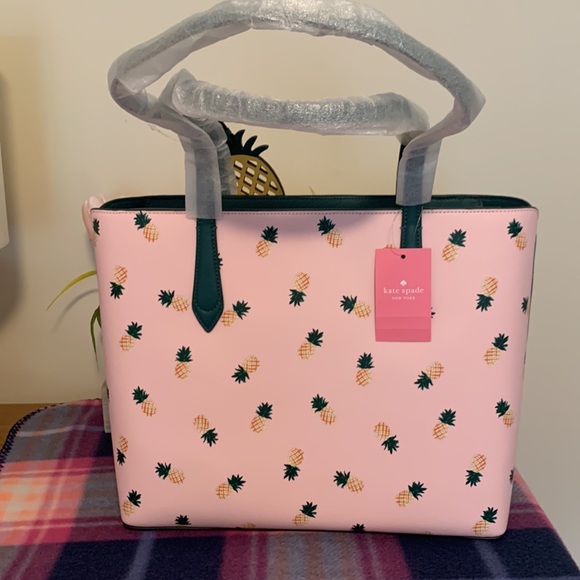 Nwt Kate spade Marlee pineapples printed tote bag - Picture 6 of 9